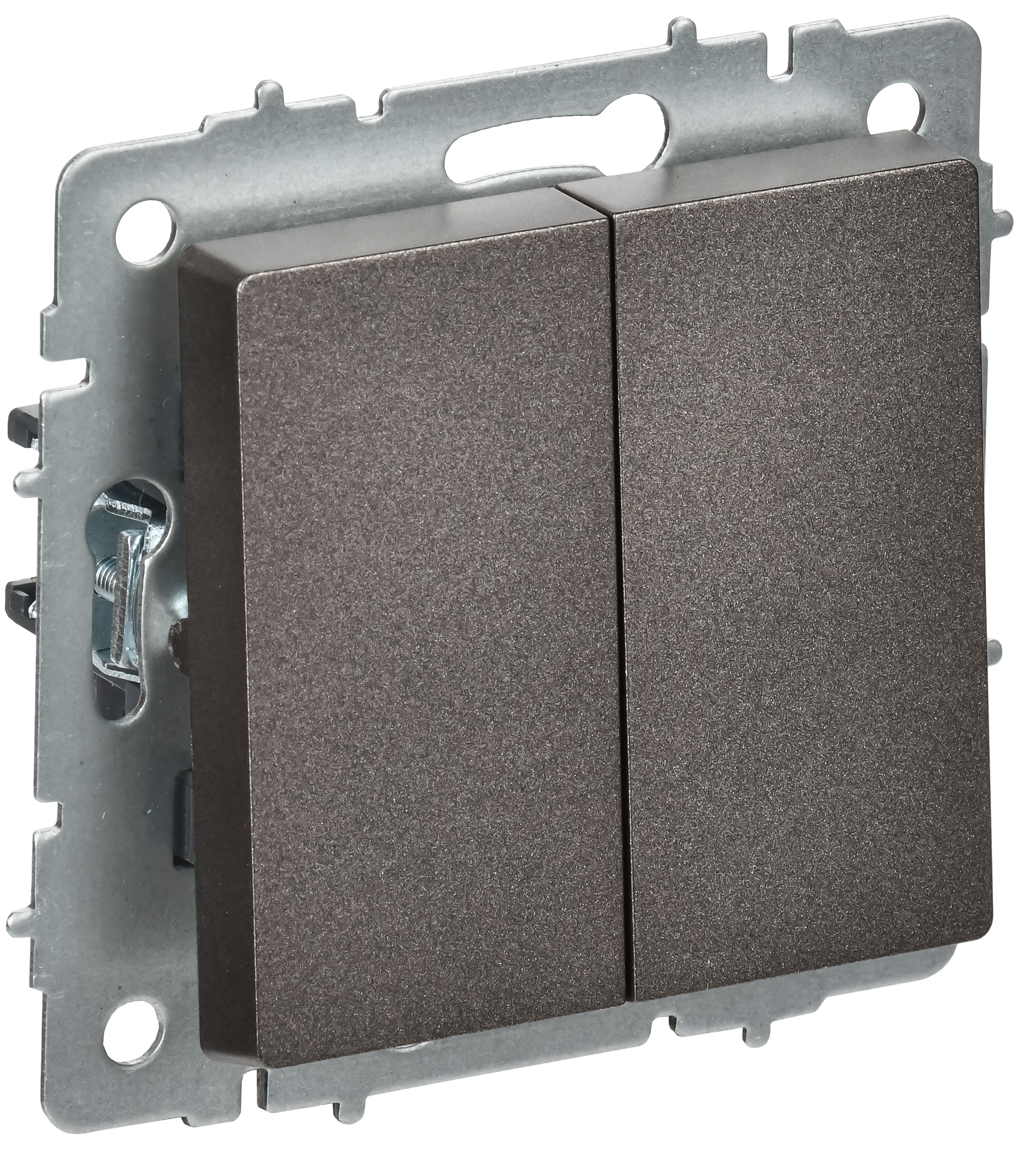 BRITE Выключатель 2-клавишный перекрестный 10А ВС10-2-3-БрТБ темная бронза IEK BR-V23-0-10-K45