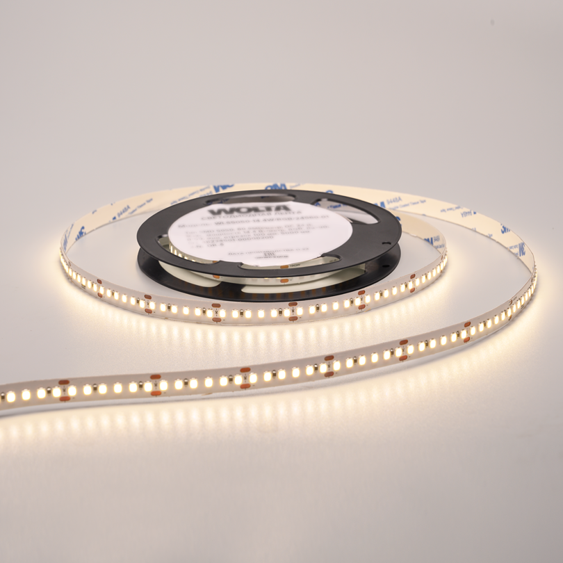 Светодиодная лента WOLTA WLS2835-18W/3000/24H180-01 SMD2835 18Вт 3000K 24В IP20 2340лм/м 180led/м 10мм - Фото 3