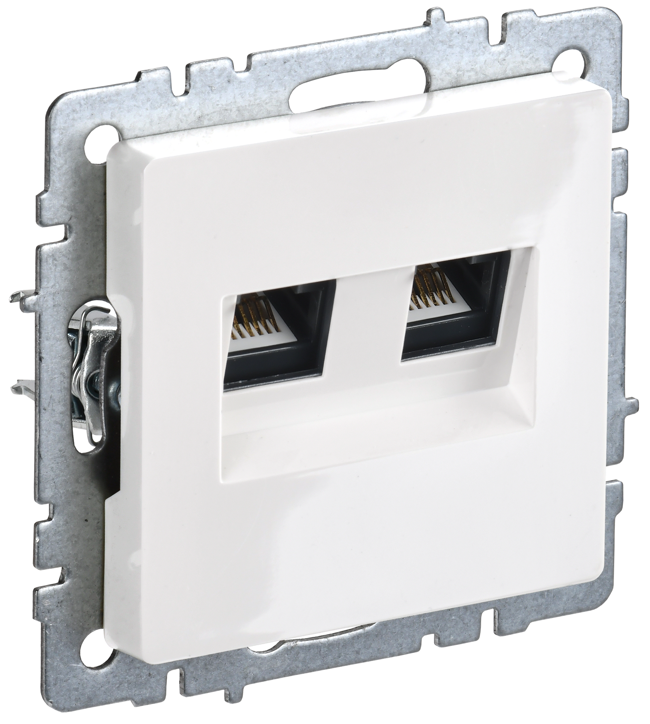 BRITE Розетка двойная RJ11+RJ45 кат.5E РК/Т12-БрБ белый IEK