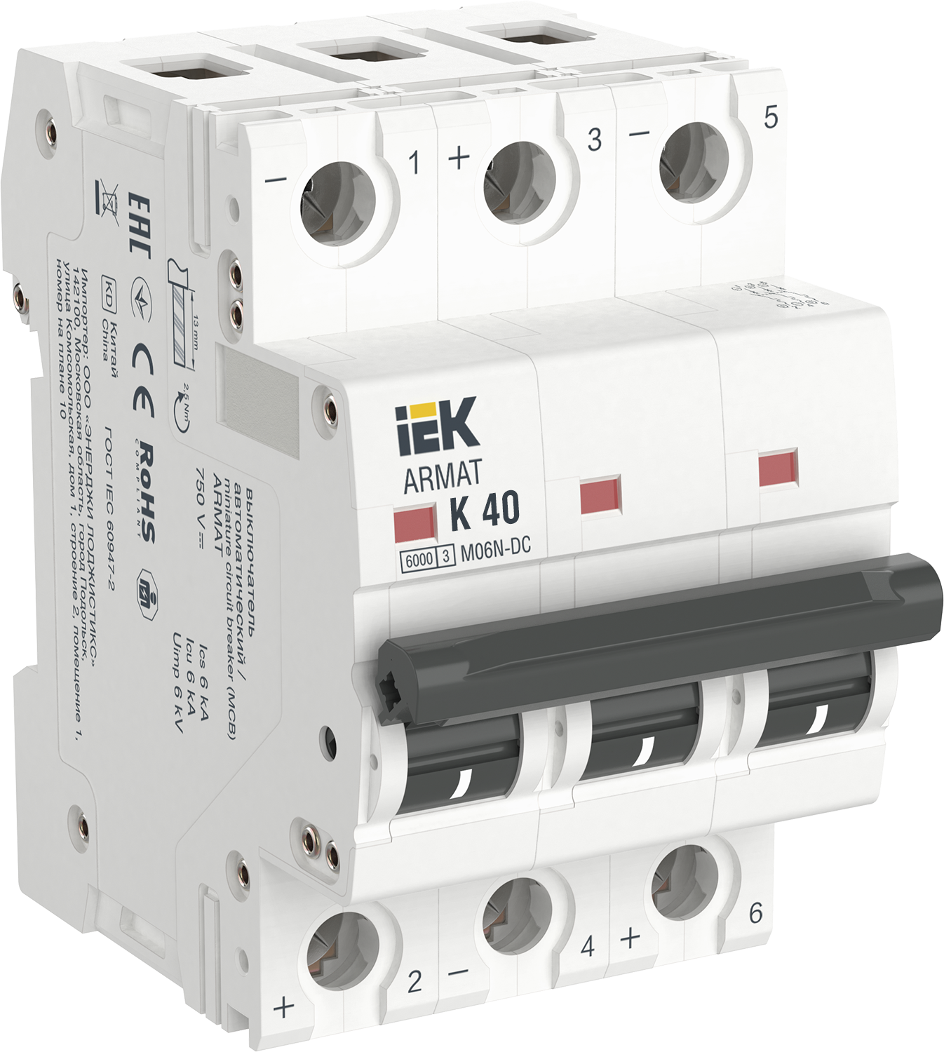 ARMAT Автоматический выключатель M06N-DC 3P K 40А IEK