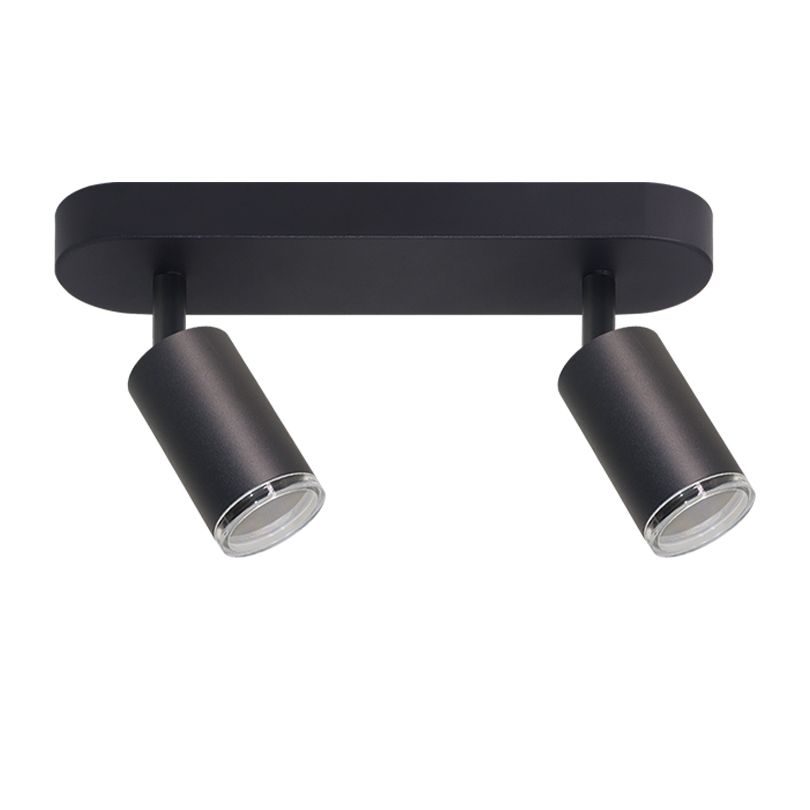 Накладной светильник WOLTA WSL-GU10/2W14B AQUA двойной под лампу GU10 IP44 Чёрный матовый φ55*260*165mm WSL-GU10/2W14B