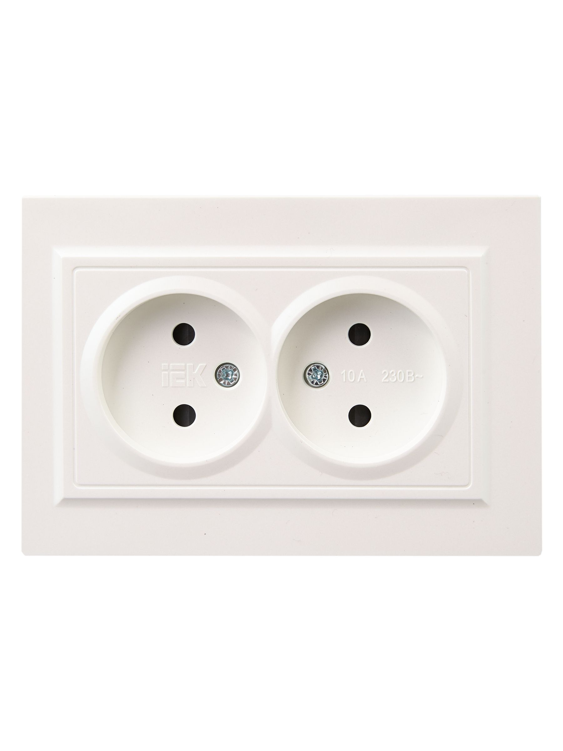 BRITE Розетка 2-местная без заземления с защитными шторками 10А в сборе РСш12-2-БрЖ жемчуг IEK - Фото 4