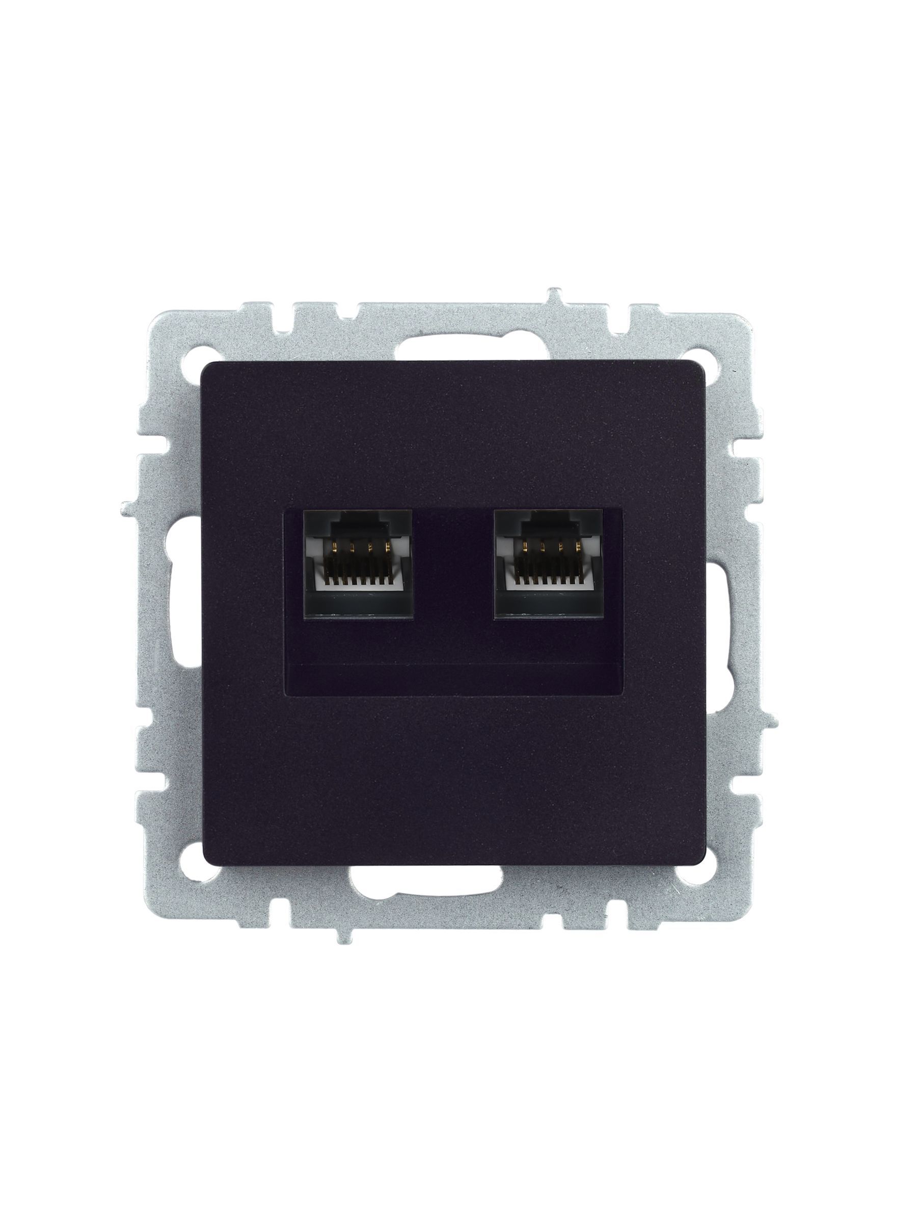 BRITE Розетка двойная RJ11+RJ45 кат.5E РК/Т12-БрЧ черный IEK - Фото 6