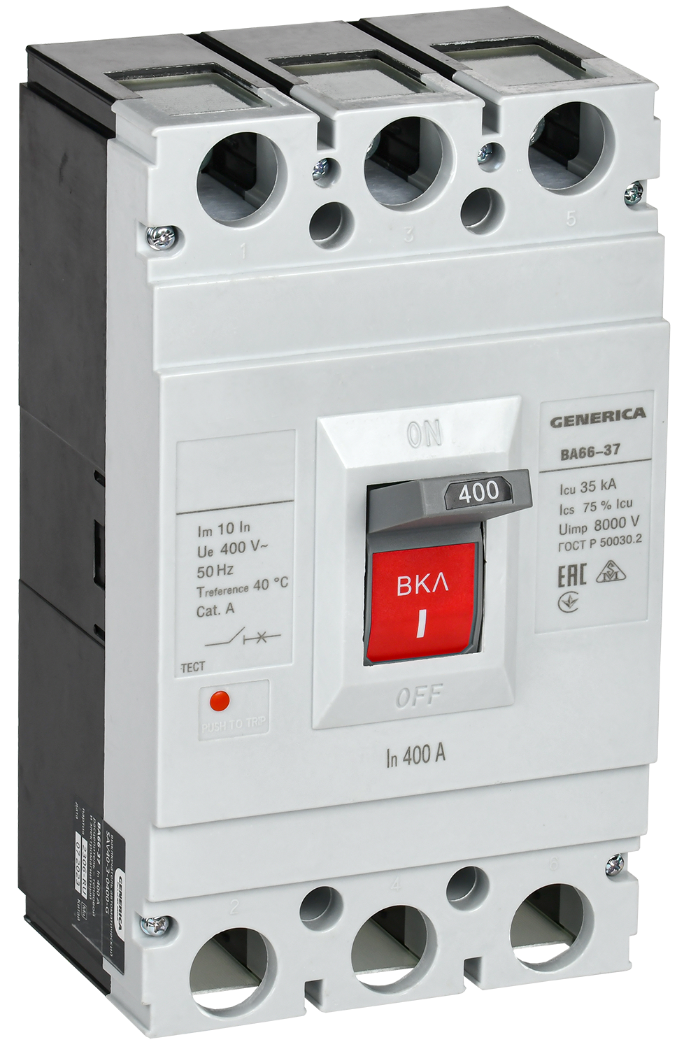 Выключатель автоматический ВА66-37 3Р 400А 35кА GENERICA SAV40-3-0400-G