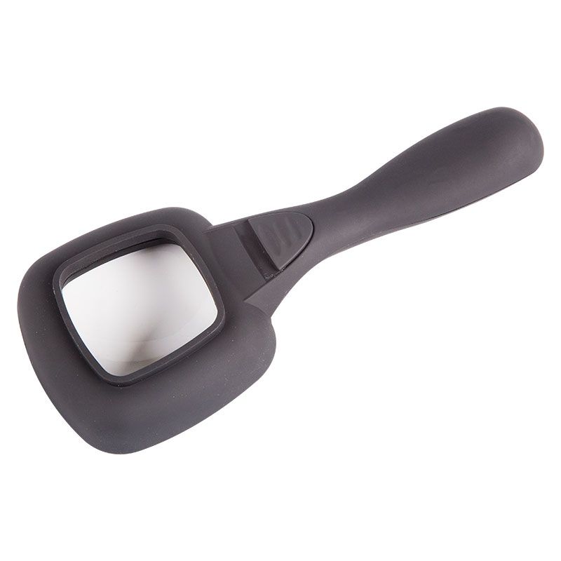 Лупа ручная, увеличение 4х, квадратная 50х40мм, с подсветкой 6LED, черная REXANT 12-0406