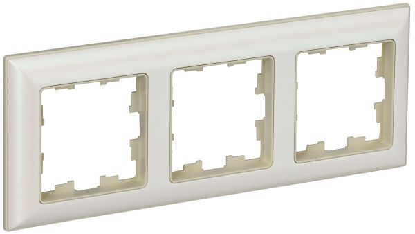 BRITE Рамка 3-местная РУ-3-Бр бежевый/жемчужный IEK BR-M32-12-1-K10