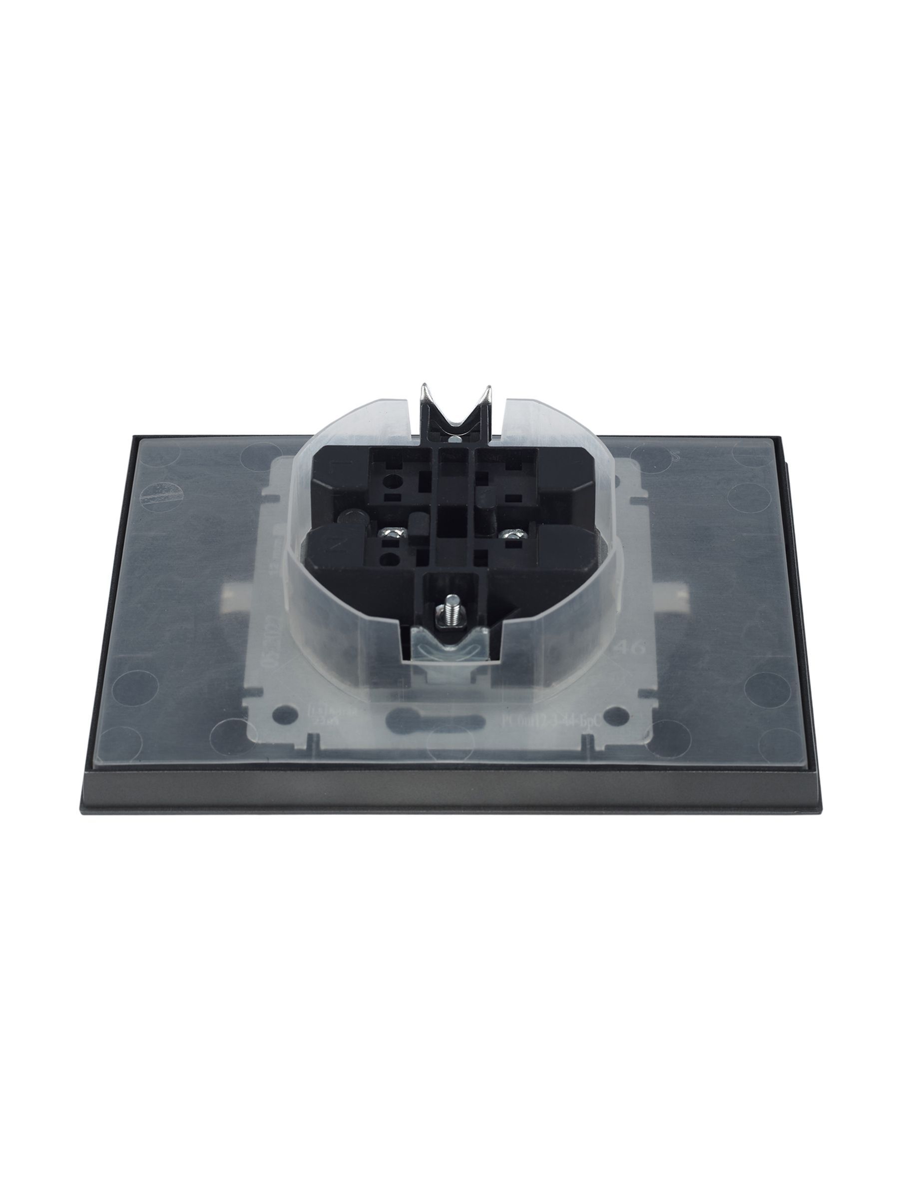 BRITE Розетка 2-местная с заземлением с защитными шторками и крышкой 16А в сборе IP44 РСбш12-3-44-БрС сталь IEK - Фото 9