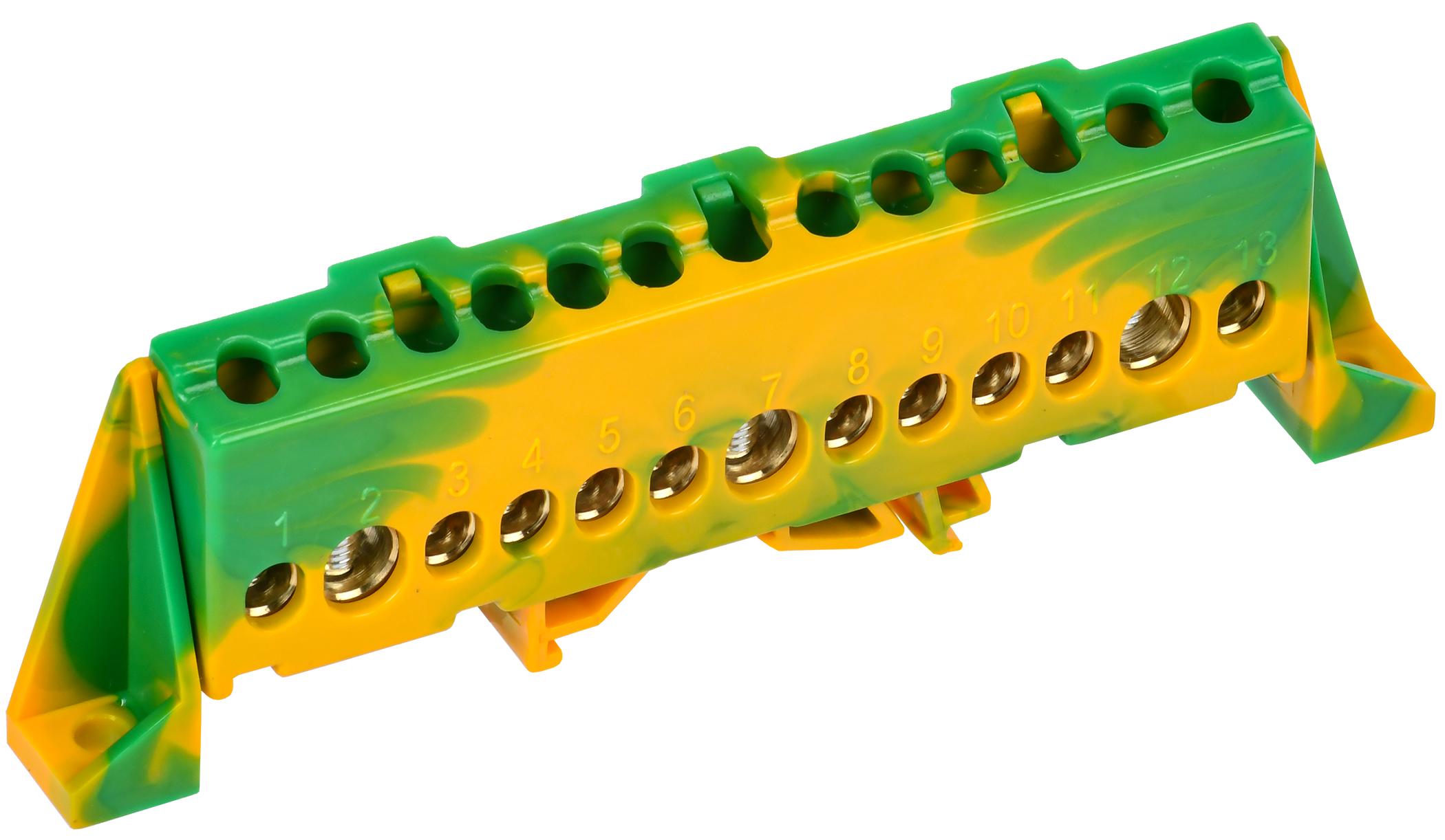 TEKFOR Шина PE "земля" в комбинированном DIN-изоляторе "Стойка" 8х12-13-ЖЗ IEK TF-NN20-13-DP-K52