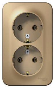 Розетка 2-м ОП Blanca 16А IP20 250В с заземл. без защ. шторок титан SE BLNRA010204 1210579