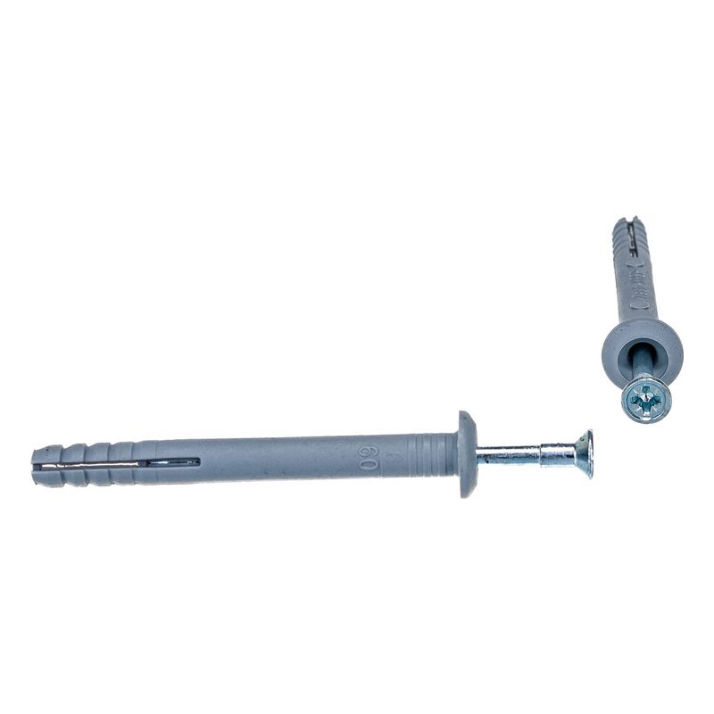 Дюбель-гвоздь грибовидный бортик, полипропилен 6х60мм, пакет (100 шт/уп) KRANZ KR-01-3621-013