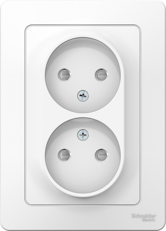 Розетка 2-м СП Blanca 16А IP20 250В без заземл. защ. шторки бел. SE BLNRS000121 - Фото 3
