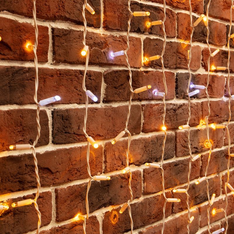 Гирлянда Светодиодный Дождь 2х3м, эффект мерцания, белый провод, 230 В, диоды ЖЁЛТЫЕ (шнур питания в 235-215