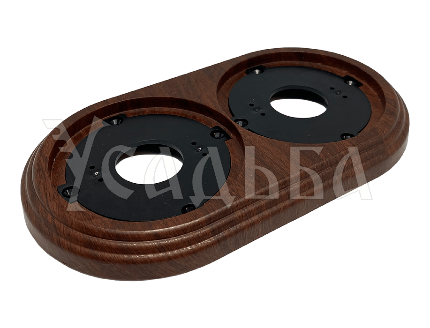 Рамка двухместная пластиковая, 163x92x14 мм, цвет - орех, серия УСАДЬБА, ТМ МЕЗОНИНЪ GE30702-14