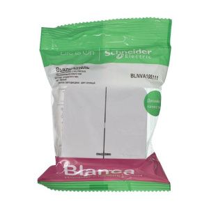 Выключатель 2-кл. ОП Blanca 10А IP20 (сх. 5) 250В с подсветкой с изолир. пластиной бел. SE BLNVA105111 1210453