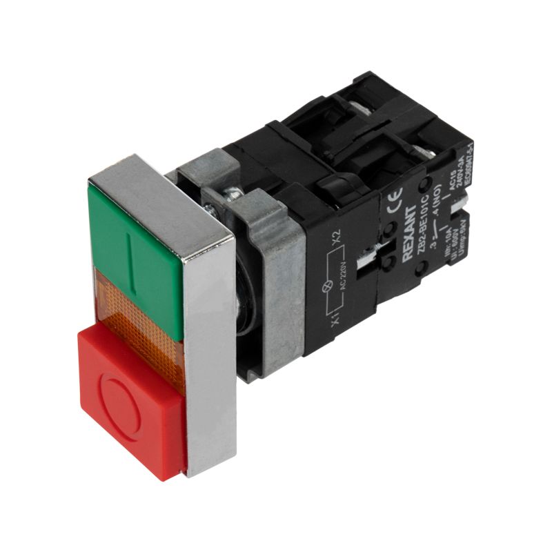 Кнопка LAY5 «I-O» прямоугольная 230 В NO+NC 36-5541