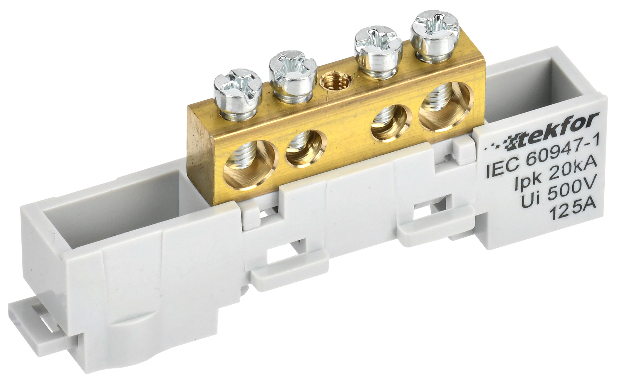 TEKFOR Шина L "фаза" неизолированная на универсальном держателе 8х12-4-Ср IEK TF-NN20-04-DL-K03