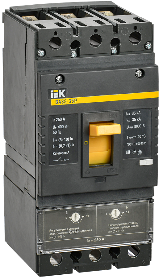 Выключатель автоматический ВА88-35Р 3Р 250А 35кА IEK SVAR30-3-0250