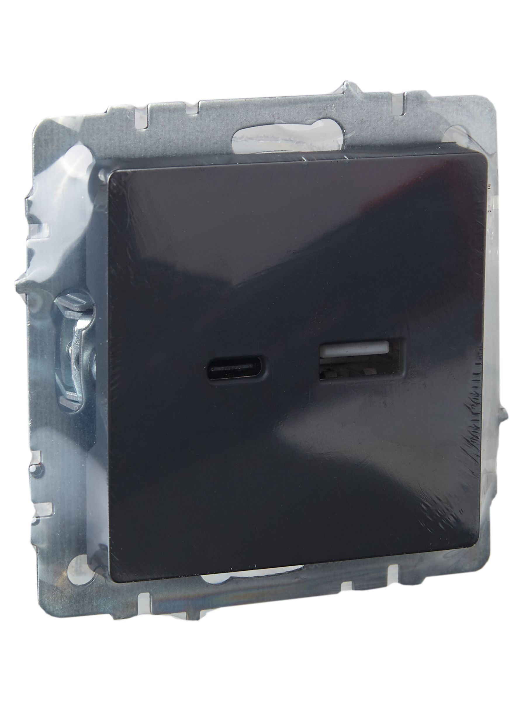 BRITE Розетка USB A+C 18Вт РЮ11-1-БрГ графит IEK - Фото 8