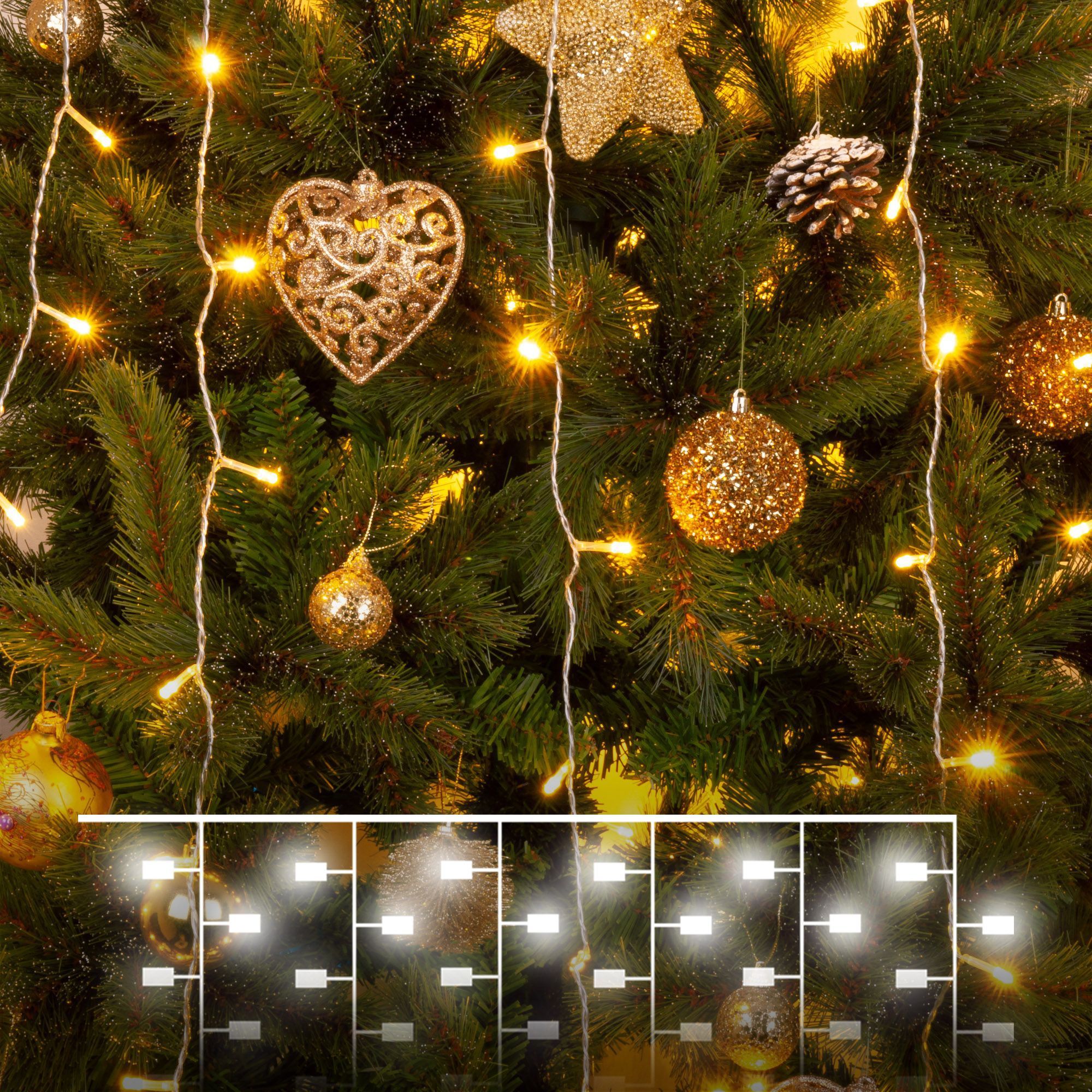 Гирлянда занавес теплый белый 2*3м IP20 200-002 Elektrostandard Eurosvet a056071