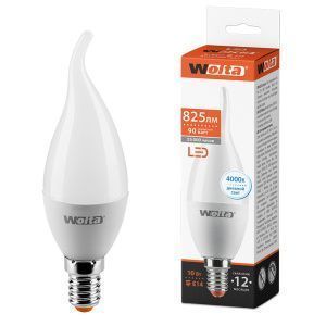 Лампа светодиодная "Свеча на ветру-CD37" 10Вт 825лм 4000К Е14 (50шт/уп) WOLTA 25SCD10E14