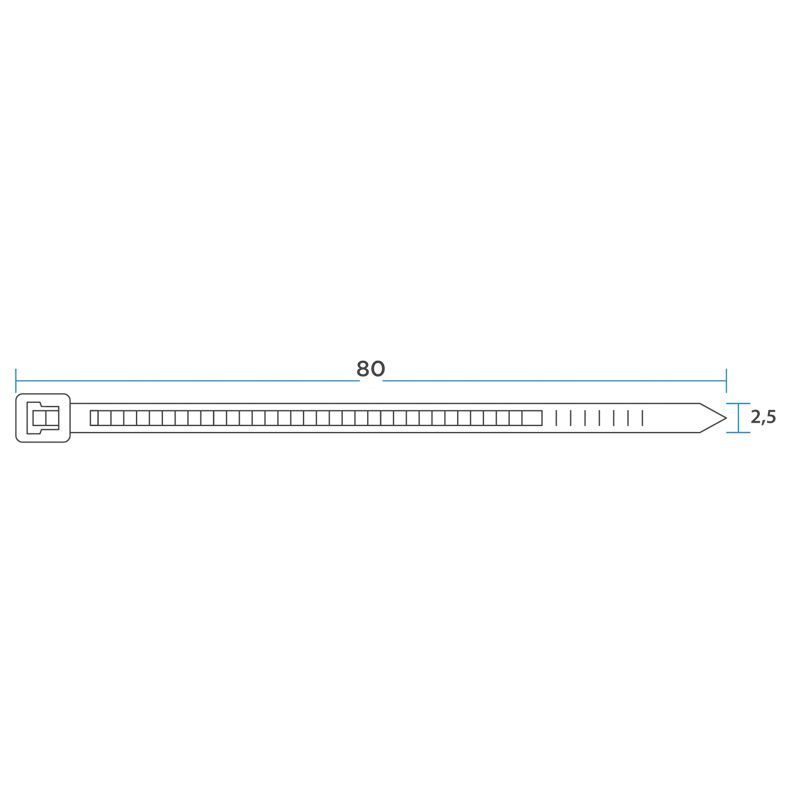 Стяжка кабельная нейлоновая 80x2,5мм, белая (100 шт/уп) REXANT - Фото 3