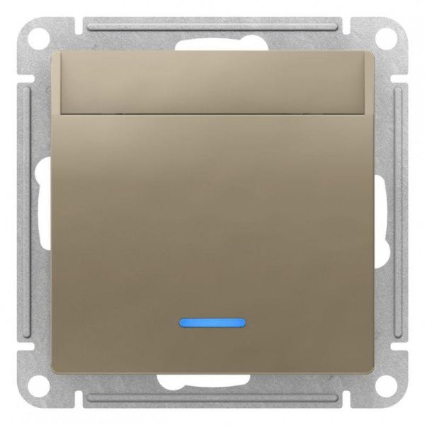 Выключатель карточный 2мод. СП AtlasDesign 10А IP20 без задержки времени механизм шампань SE ATN0005