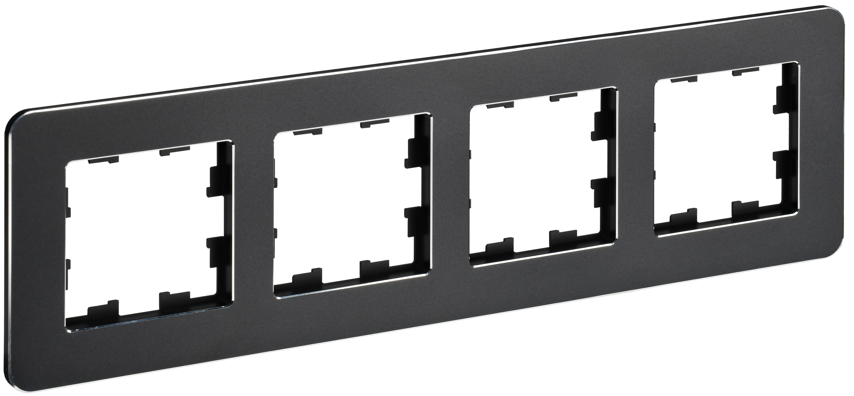 BRITE Рамка 4-местная РУ-4-1-Бр металл черный RE IEK