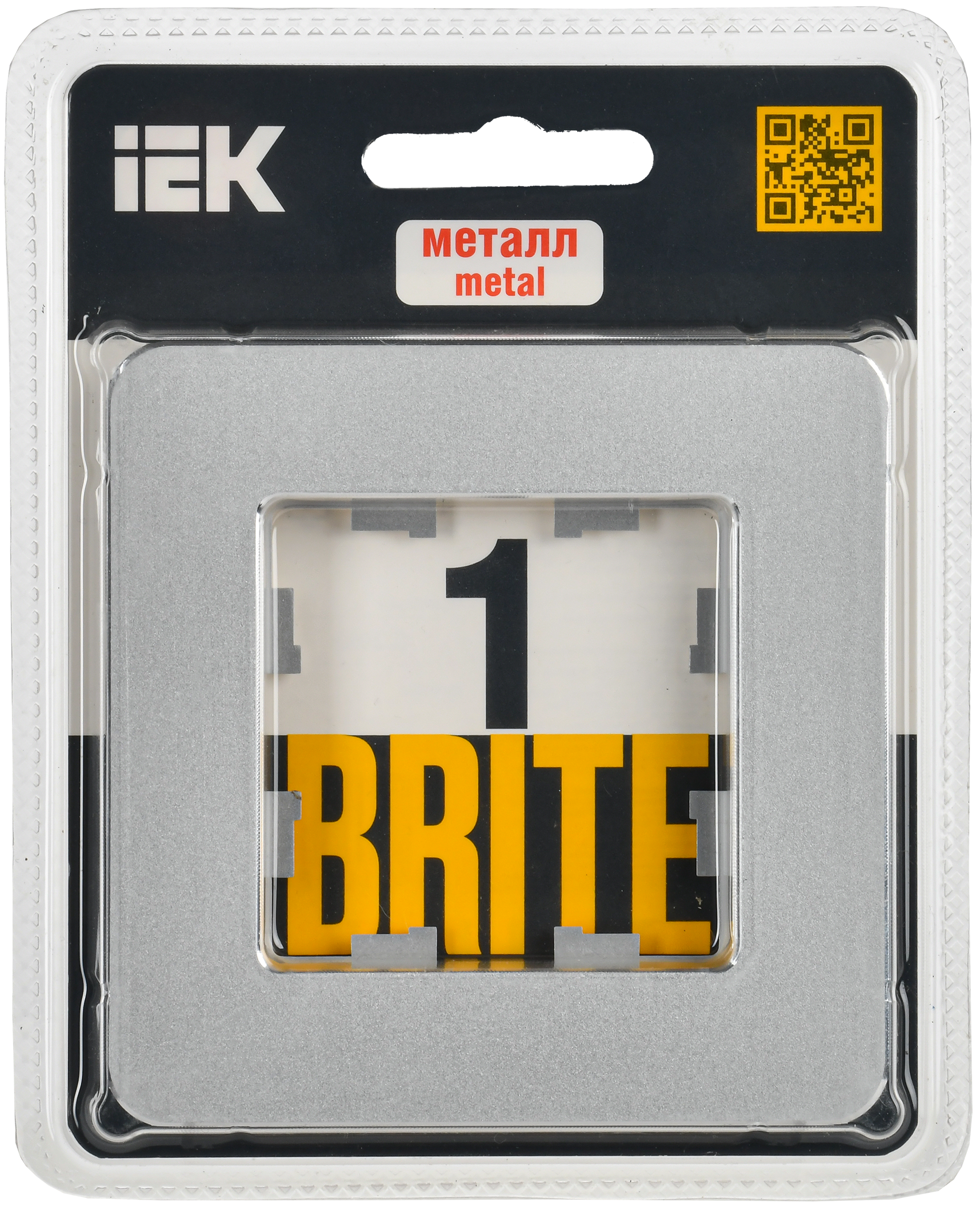 BRITE Рамка 1-местная РУ-1-1-Бр металл алюминий RE IEK - Фото 2