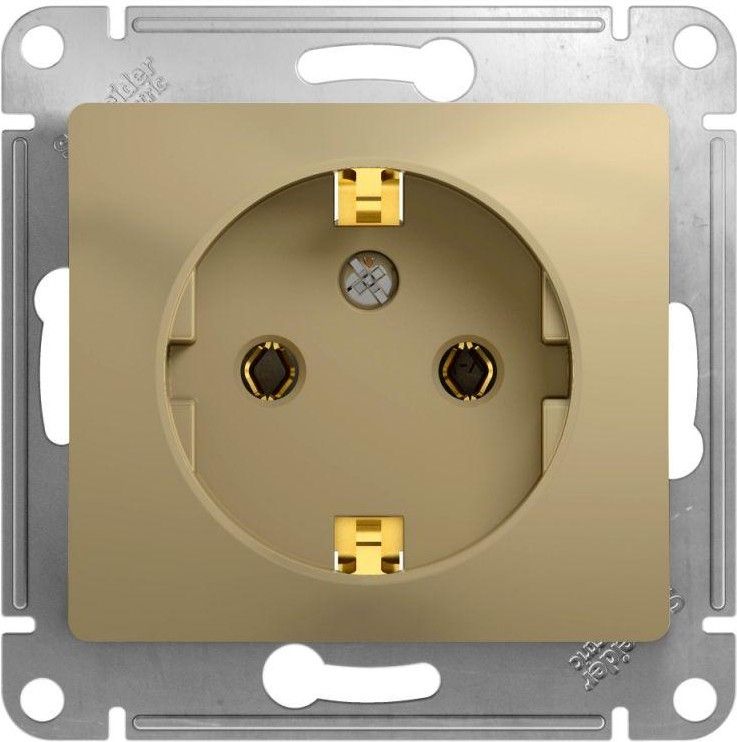 Розетка 1-м СП Glossa 16А IP20 с заземл. механизм титан SE GSL000443