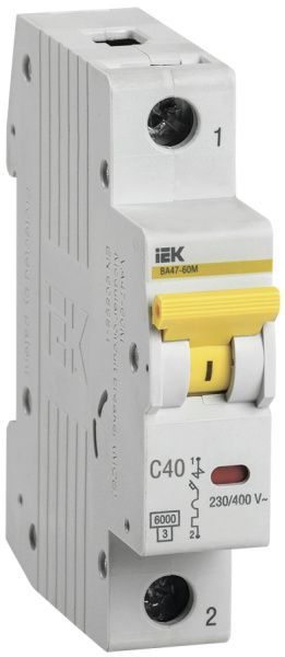 KARAT Автоматический выключатель ВА47-60M 1P C 40А 6кА IEK