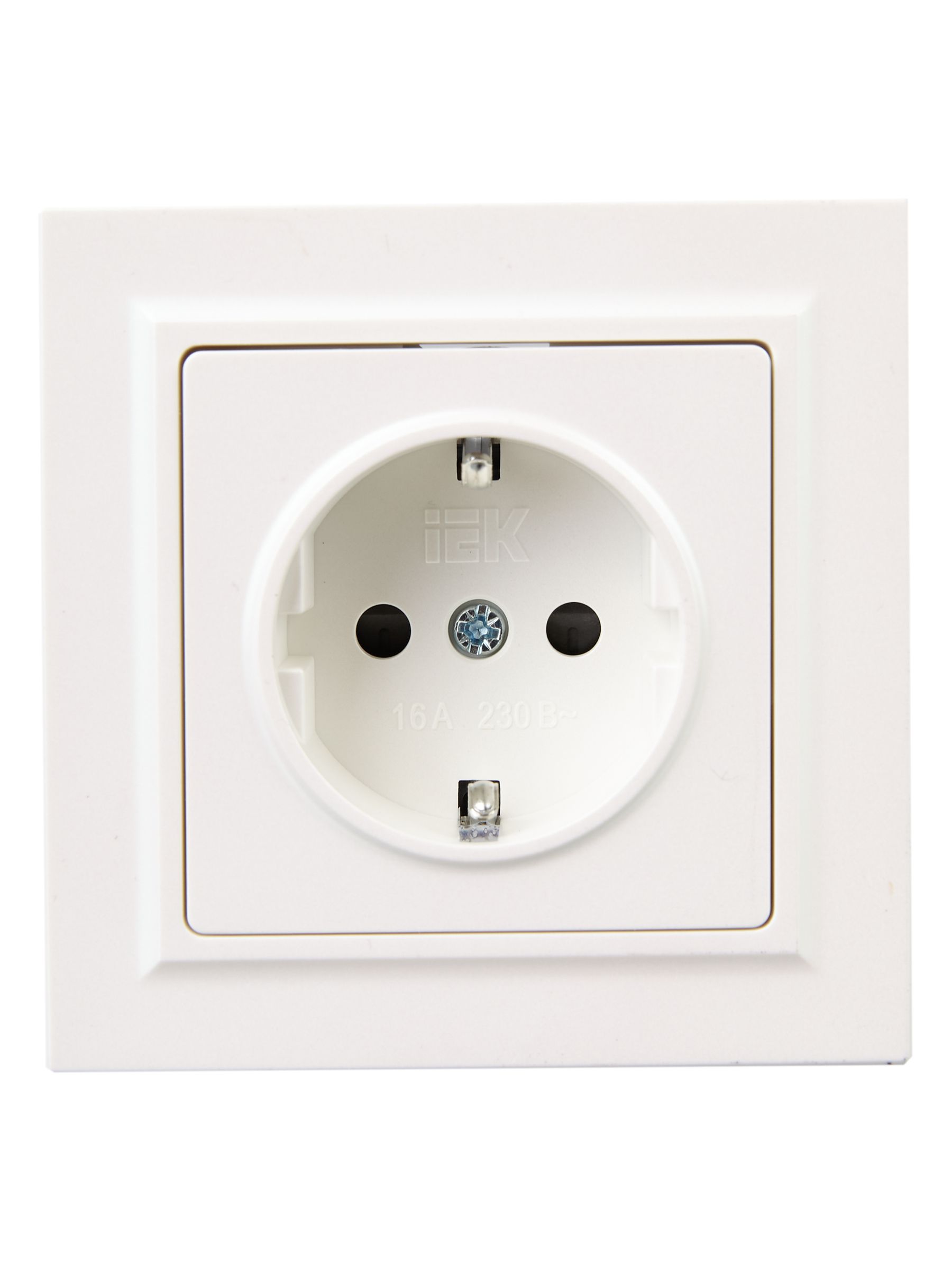 BRITE Розетка 1-местная с заземлением с защитными шторками 16А в сборе РСР14-1-0-БрЖ жемчуг IEK - Фото 3