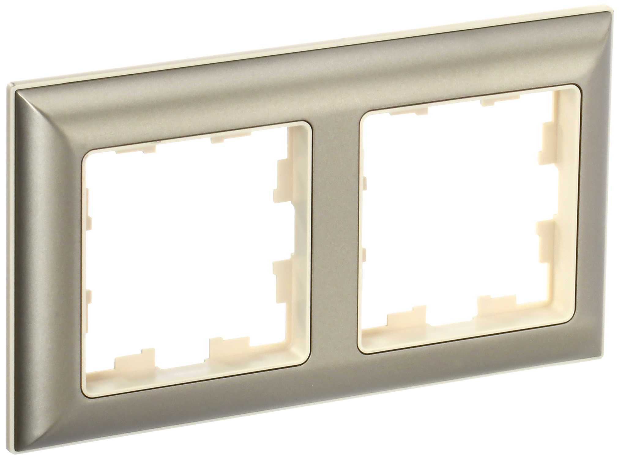 BRITE Рамка 2-местная РУ-2-Бр бежевый/шампань IEK
