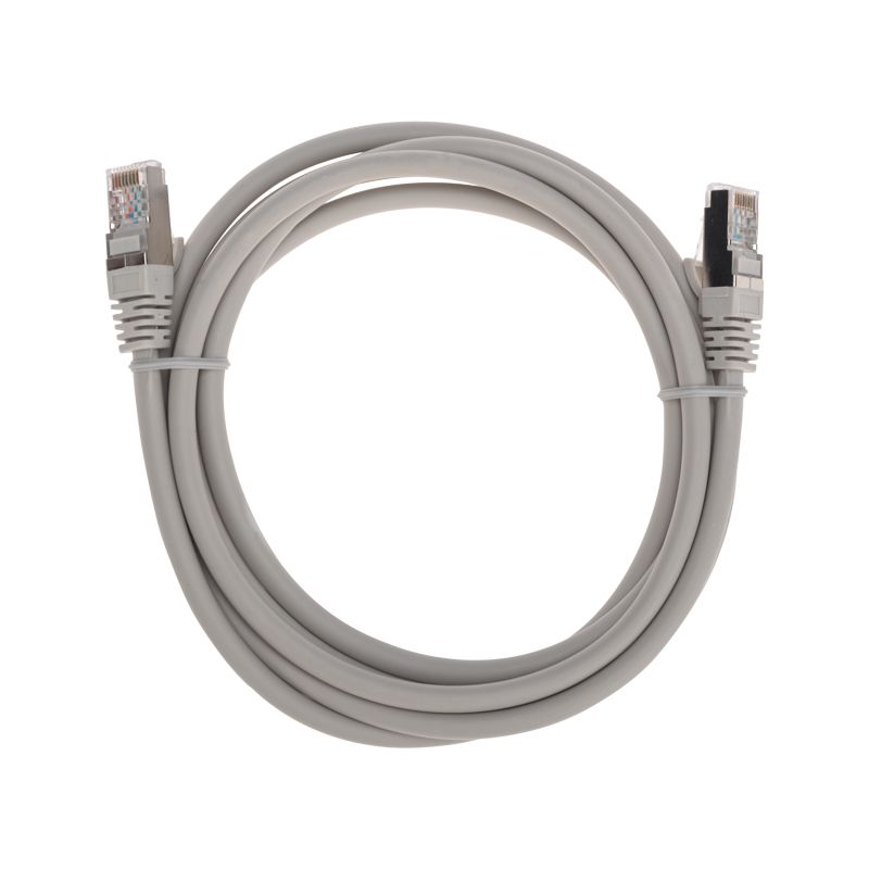 Патч-корд S/FTP, CAT 6A (10G), RJ45-RJ45, 28AWG, LSZH, серый, 2м REXANT 02-0390-2