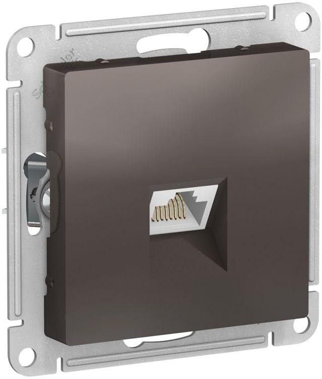 Розетка компьютерная AtlasDesign RJ45 кат.5E механизм мокко SE ATN000683