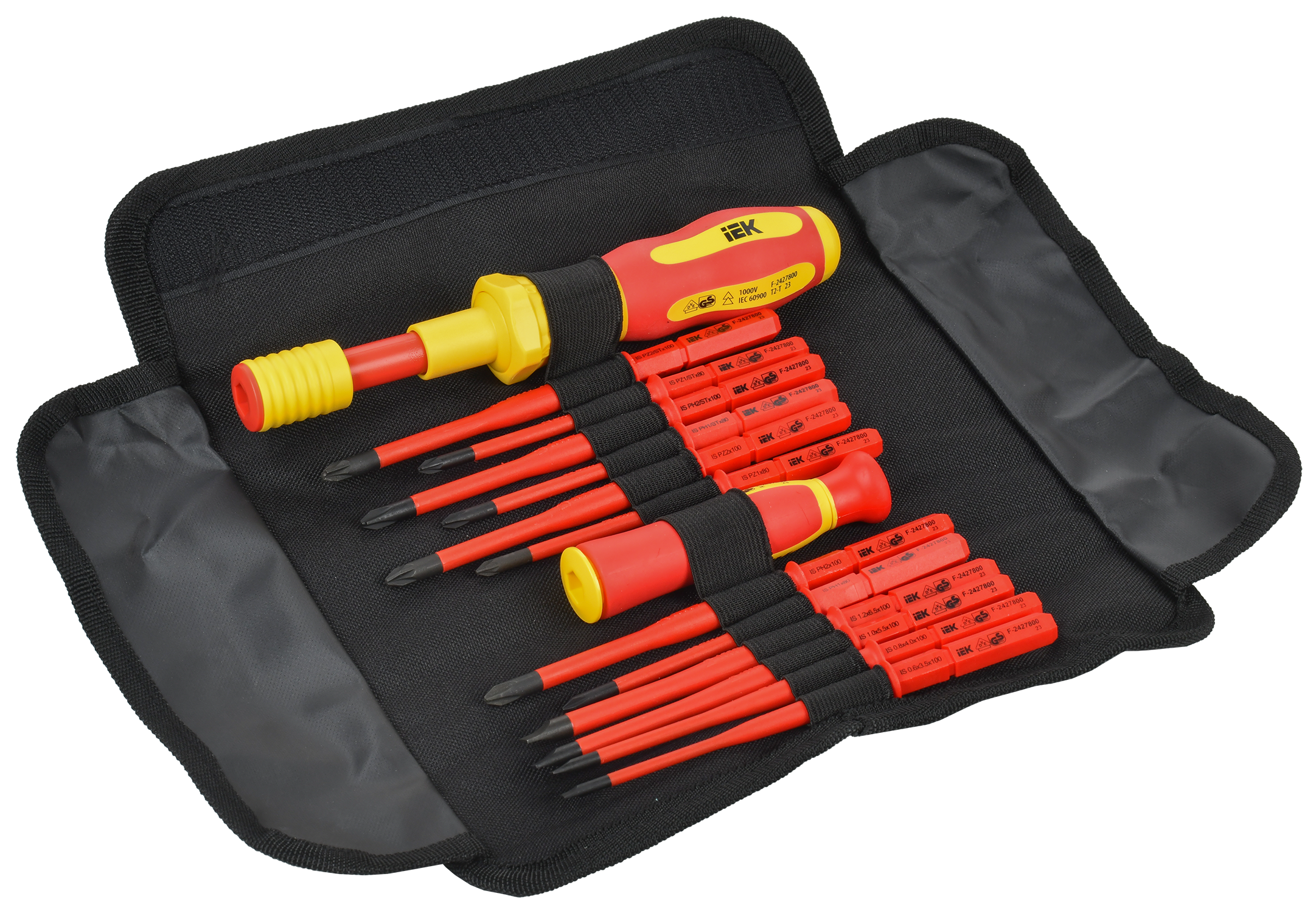 ARMA2L 5 Набор динамометрической отвертки со сменными жалами SLIM Т2 14шт IEK A2L5-NS50-T2-14