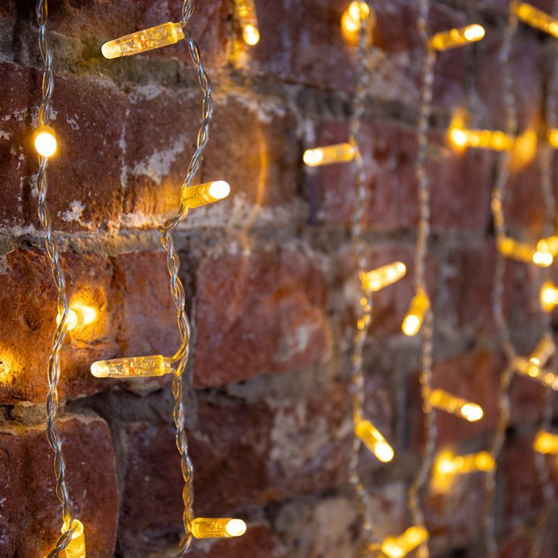 Гирлянда светодиодная Занавес 2х3м 600 LED ТЕПЛЫЙ БЕЛЫЙ прозрачный ПВХ IP65 постоянное свечение 230В нужен блок 303-500-1 235-156