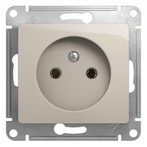 Розетка 1-м СП Glossa 16А IP20 250В без заземл. механизм молочн. SE GSL000941 454466
