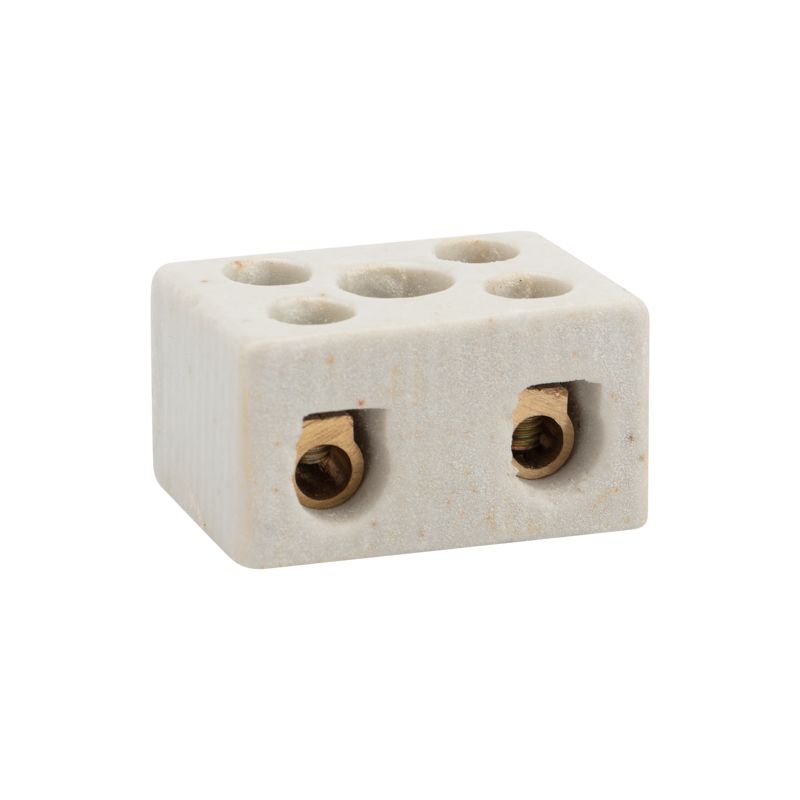 Клемма керамическая винтовая КВ 10 мм² 2 пары контактов с крепежным отверстием (100 шт./уп.) REXANT 07-6222