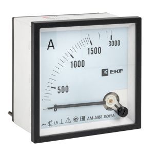 AMA-961 аналоговый на панель (96х96) квадратный вырез 1500А трансф. подкл. EKF ama-961-1500