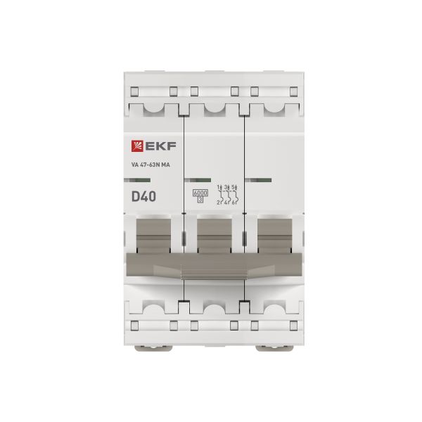 Авт. выкл. ВА 47-63N MA 3P 40А (D) 6кА без тепл. расцепит. PROXIMA EKF - Фото 4