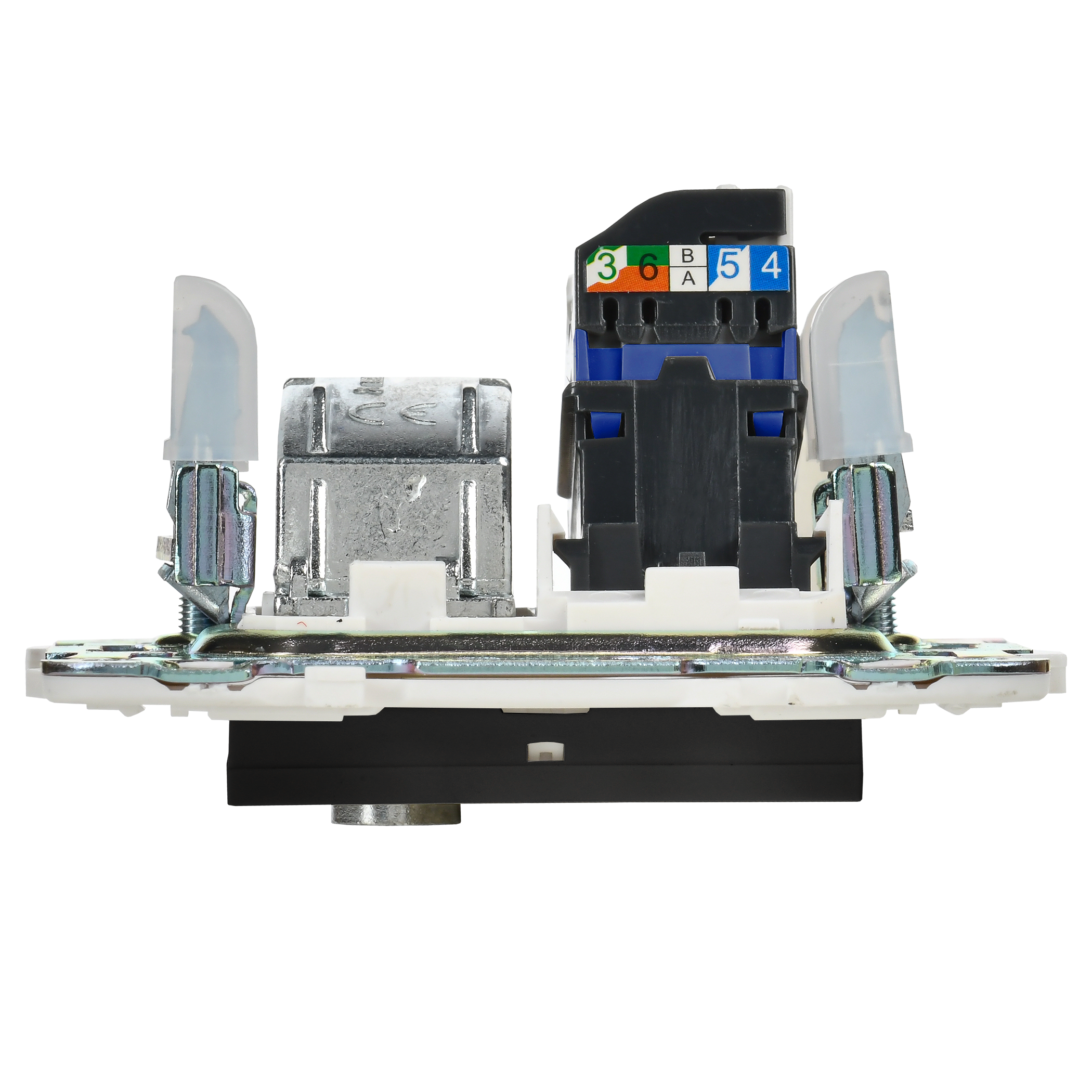 SKANDY Розетка двойная TV+RJ45 кат.6E SK-A15Bl черный IEK - Фото 3