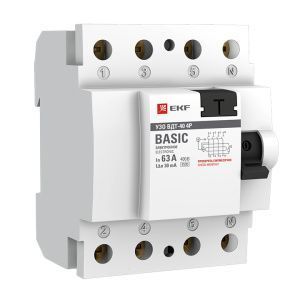 УЗО 4P 63А 30мА тип АС эл. Basic