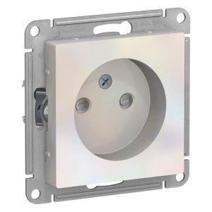 Розетка 1-м СП AtlasDesign 16А IP20 без заземл. защ. шторки механизм жемчуж. SE ATN000449 1240288