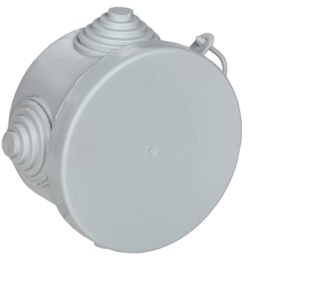 Коробка распаячная КМ для открытой проводки D=65х40мм IP54 4 гермоввода (7035) GENERICA UKO21-065-040-000-K03-54