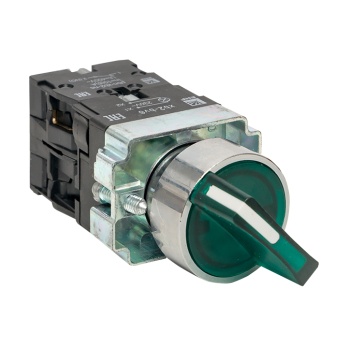 Переключатель BD21 2P c зеленой подсветкой 24В NO EKF