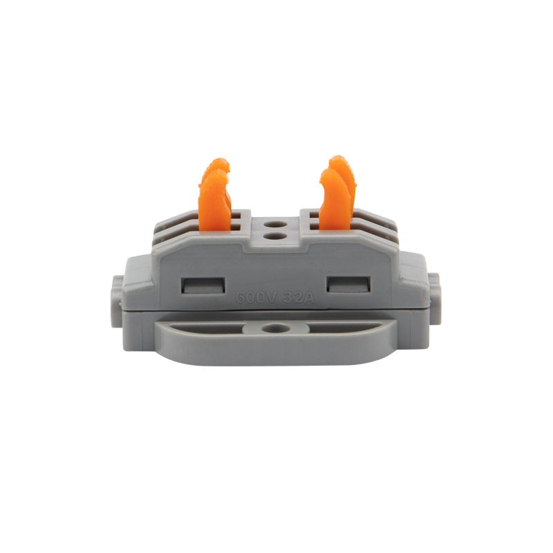 Клемма СМК 222-422P проходная 2 полюса, с монтажной площадкой (0,08-4 мм²), серая (50 шт./уп.) REXANT - Фото 2