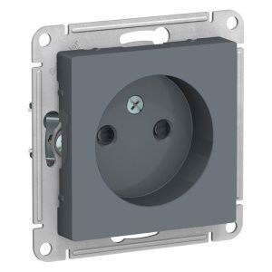 Розетка 1-м СП AtlasDesign 16А IP20 без заземл. защ. шторки механизм грифель SE ATN000749 1240417
