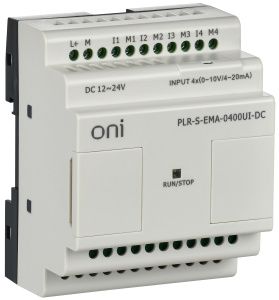 Логическое реле PLR-S ONI. Модуль расширения 4 каналами аналогового входа (0-10В/0..20мА). Напряжение питания 12-24 В DC PLR-S-EMA-0400UI-DC