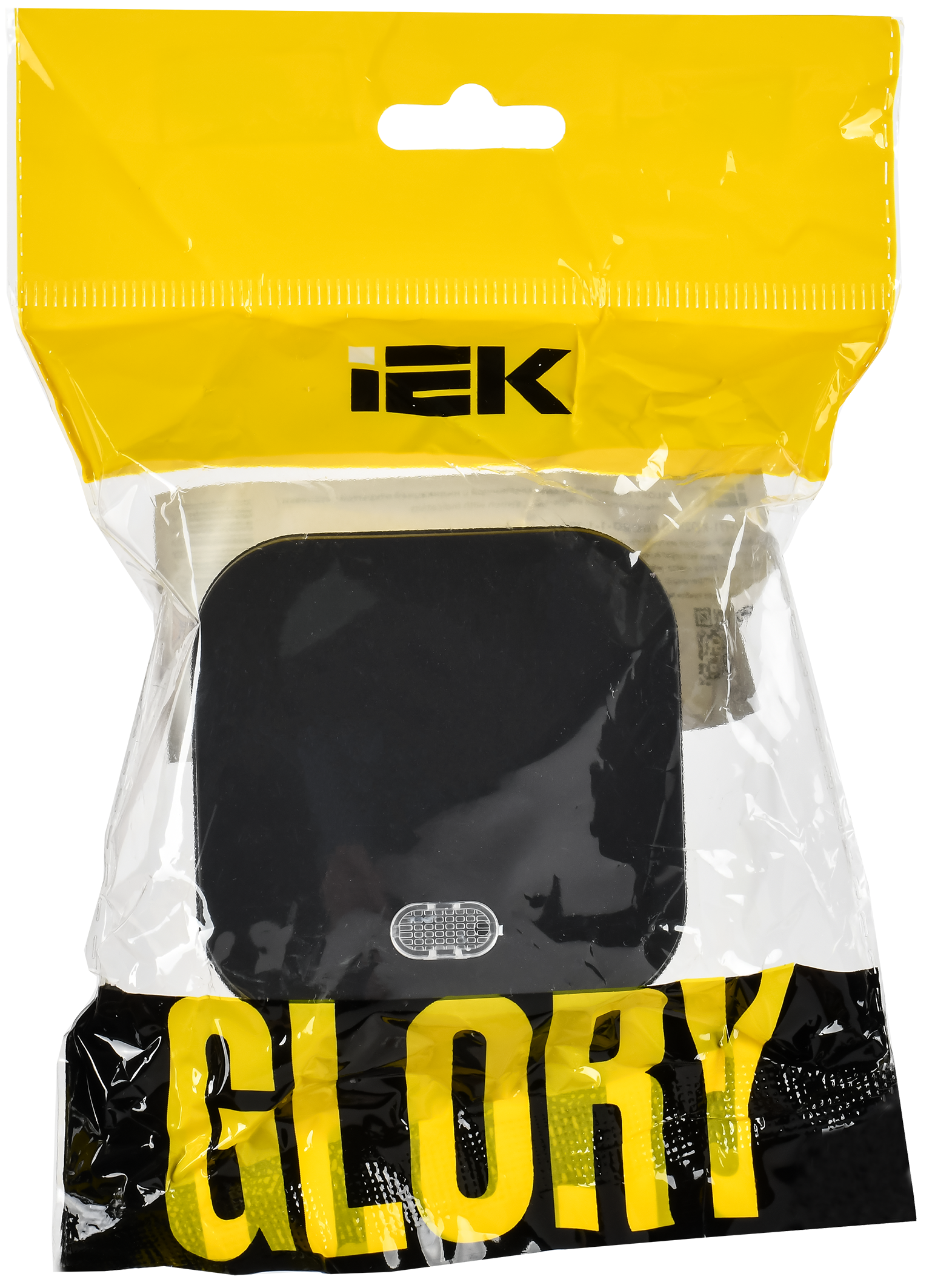 GLORY Выключатель 1-клавишный для открытой установки с индикацией 10А ВС20-1-1-ХЧм черный матовый IEK - Фото 2