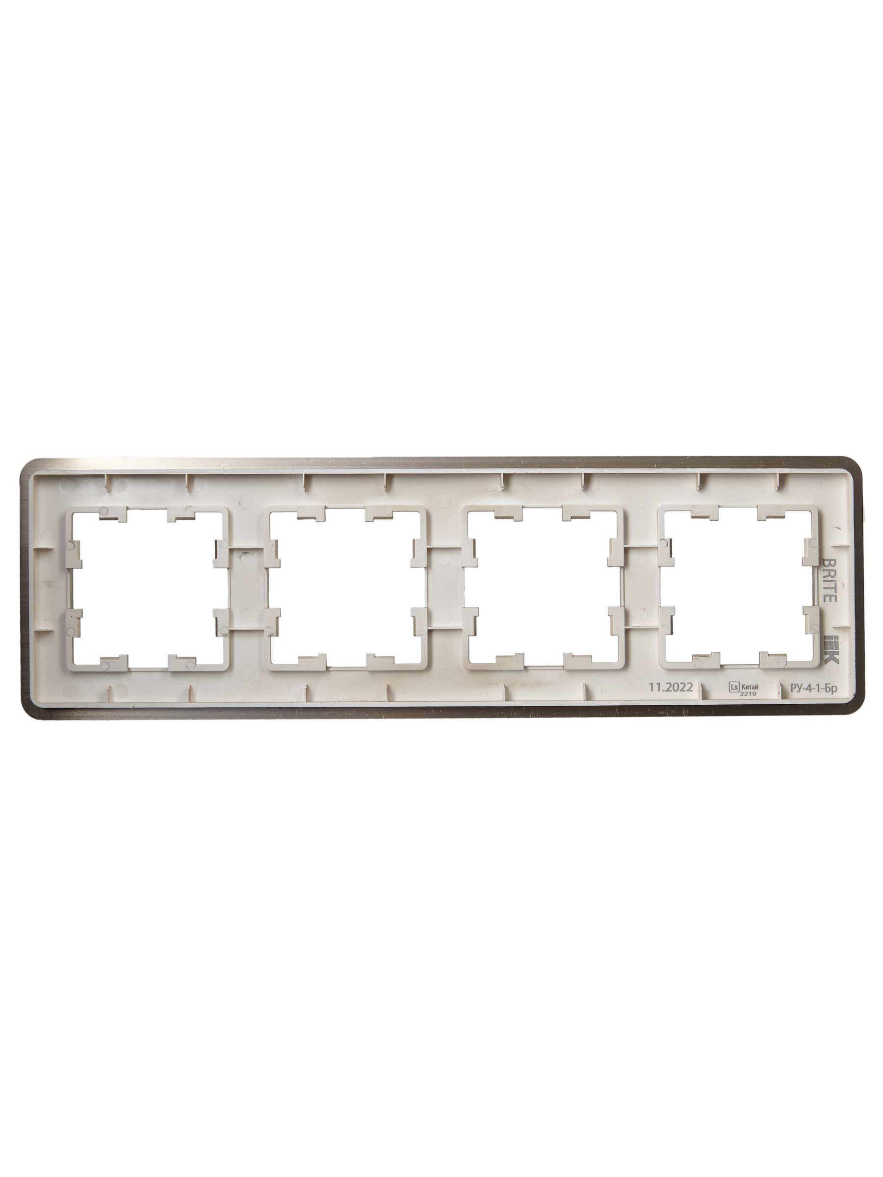 BRITE Рамка 4-местная РУ-4-1-Бр металл шампань RE AL IEK - Фото 5